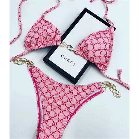 gucci swimsuit two piece pink|gucci bikini dupe.